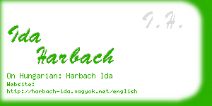 ida harbach business card